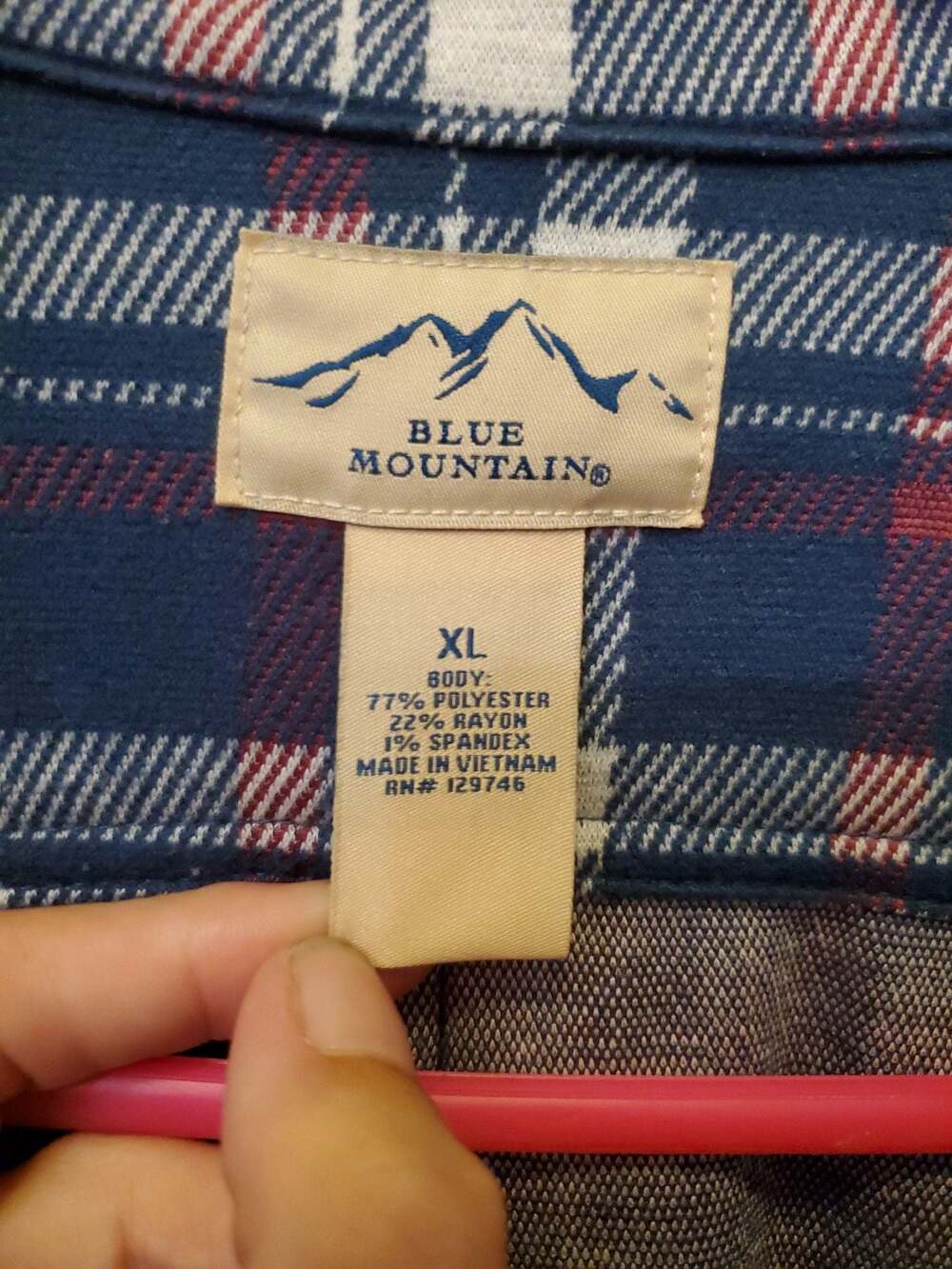 Blue Mountain Women's Long Sleeve Button-Down Plaid Flannel Shirt - Picture 2 of 5